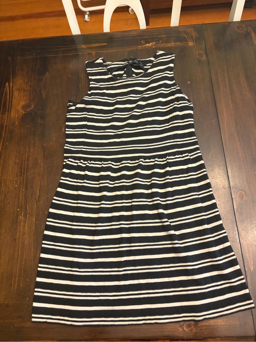 Madewell Black and White Striped Sleeveless Dress, Size Small